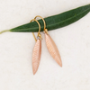 Rosy Leaf with White Diamond Earrings