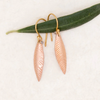 Rosy Leaf with White Diamond Earrings