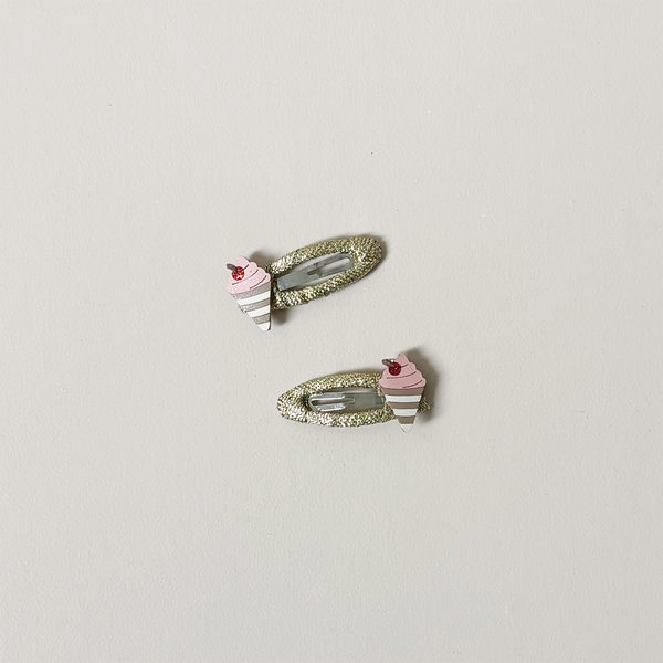 Cherry Ice Cream Hair Clips