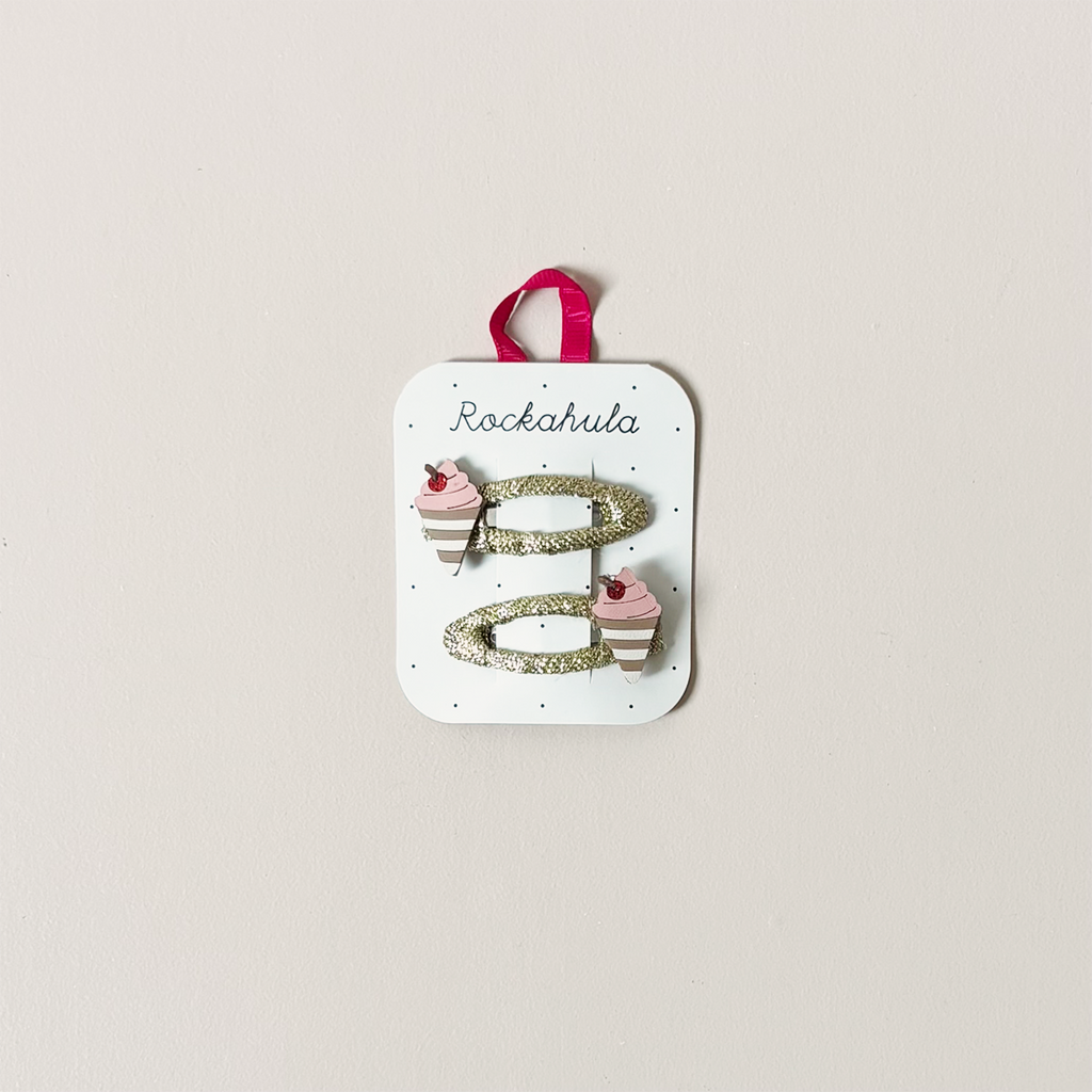 Cherry Ice Cream Hair Clips