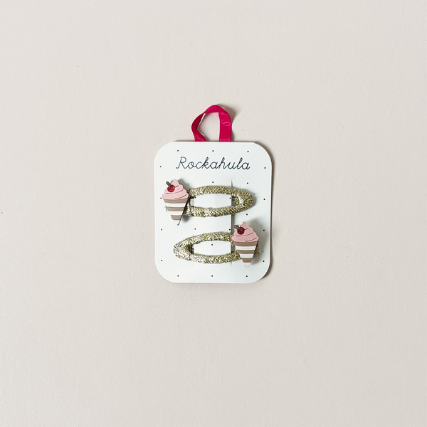 Cherry Ice Cream Hair Clips