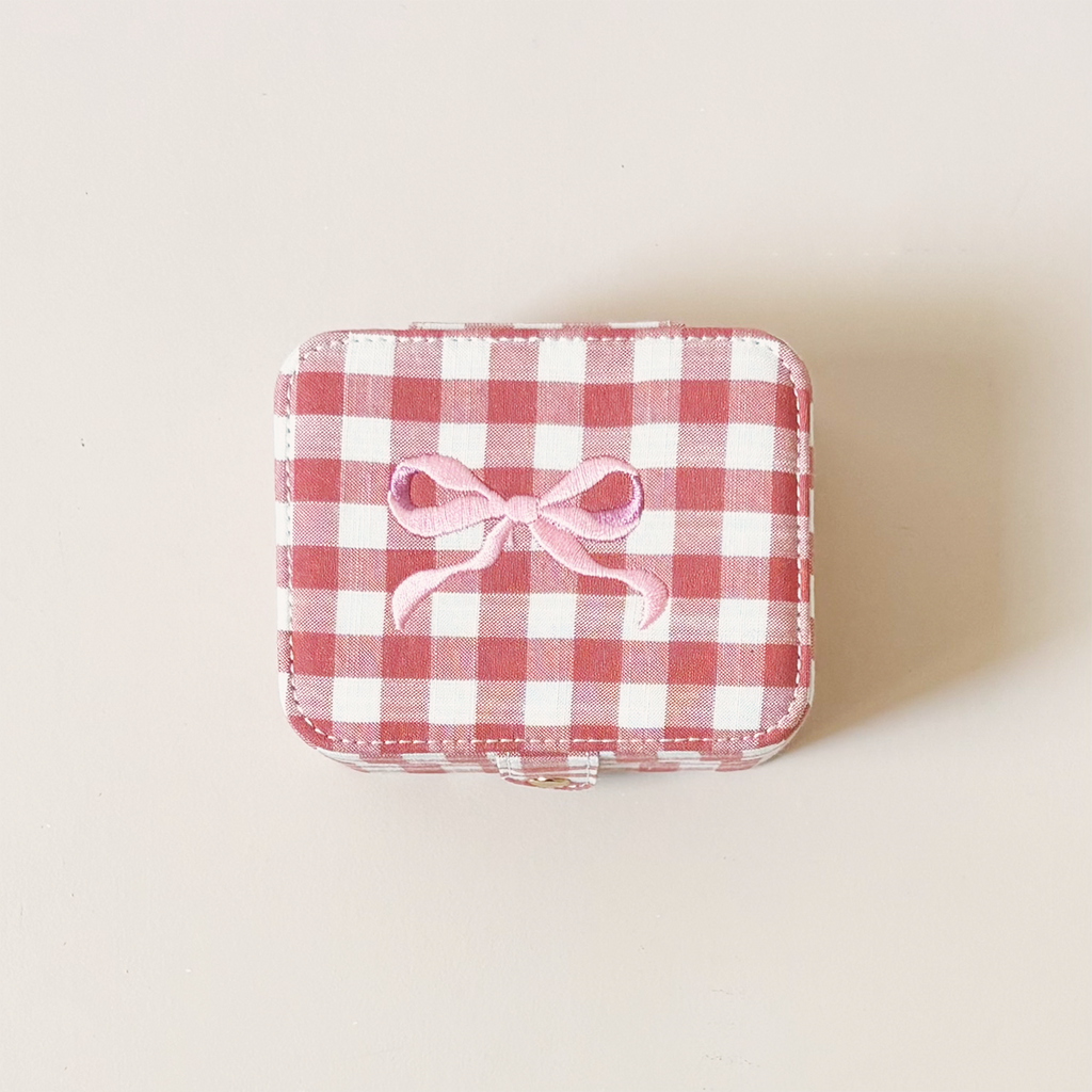 Gingham Bow Jewelry Box