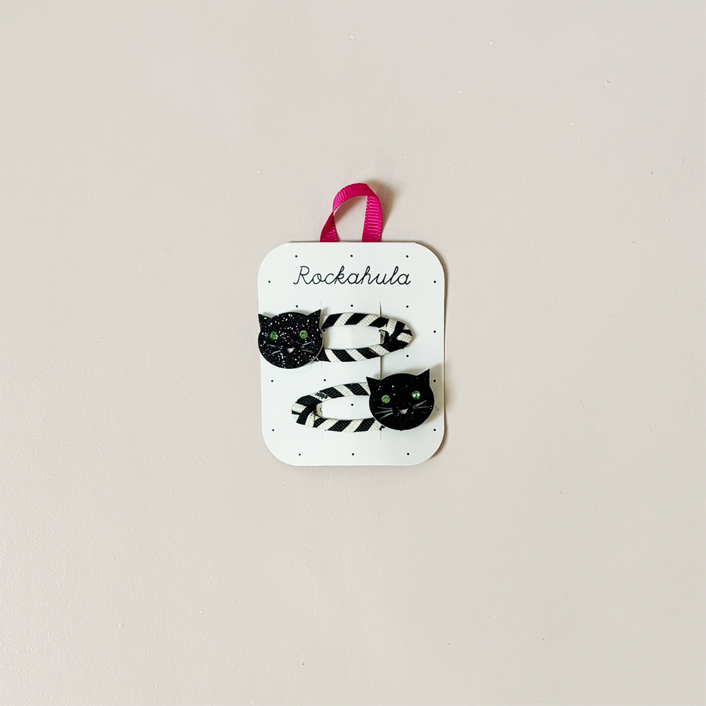 Stripy Cat Hair Clip Set