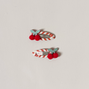 Stripy Cherry Hair Clips