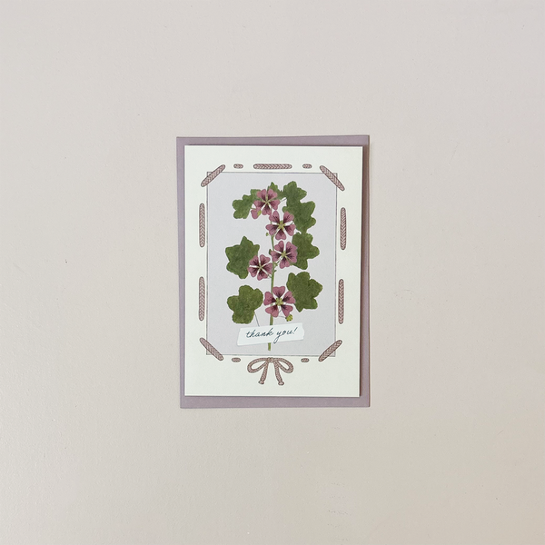 Thank You Geranium Note Card