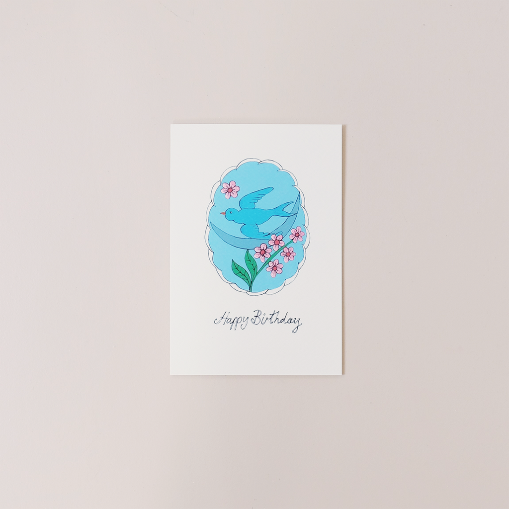 Swallow Happy Birthday Note Card