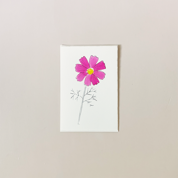 Cosmos Dark Pink Note Card