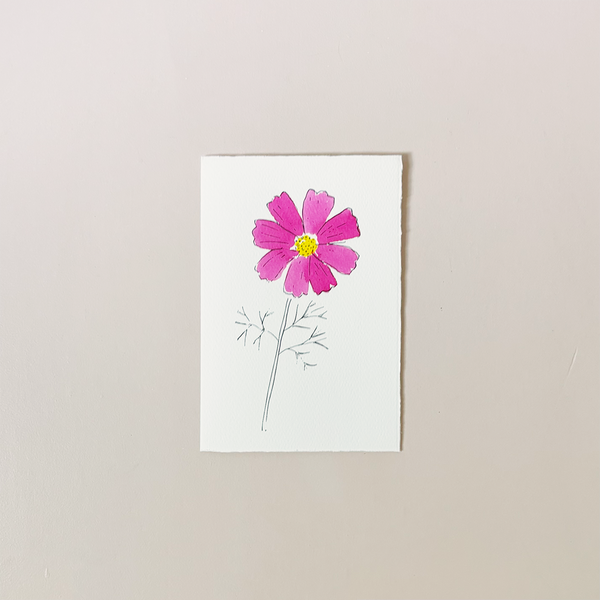 Cosmos Dark Pink Note Card