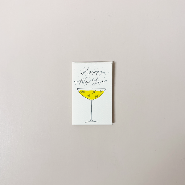 Happy New Year Champagne Note Card