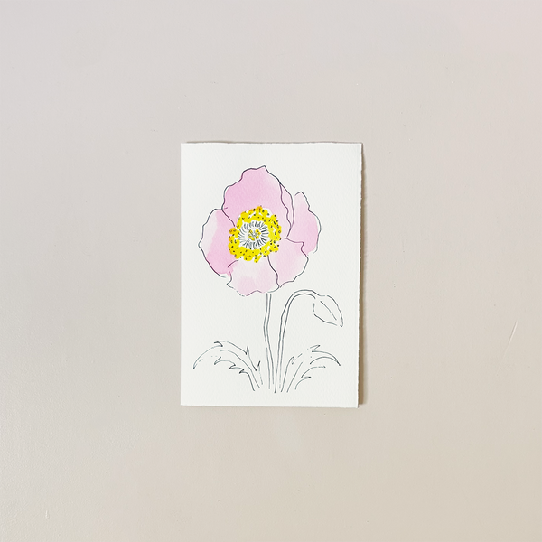 Oriental Poppy Pink Note Card