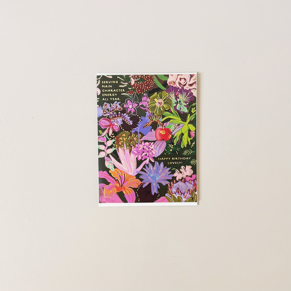Midnight Blooms Birthday Note Card
