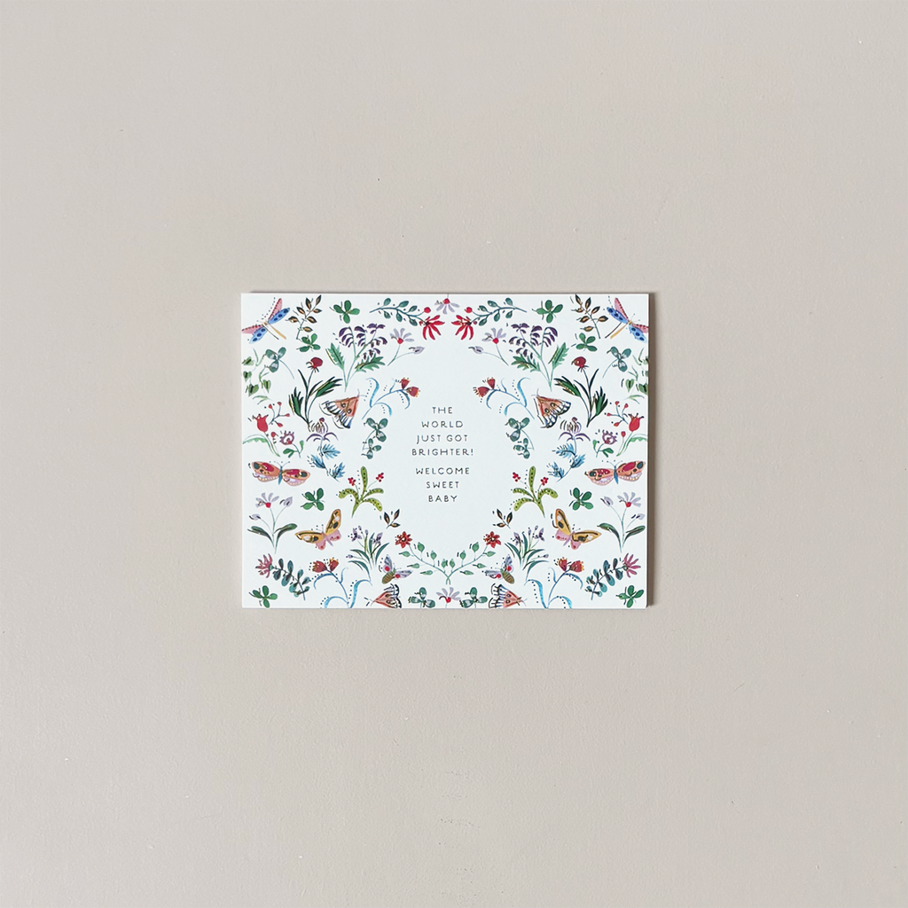 Butterfly Garden Baby Note Card