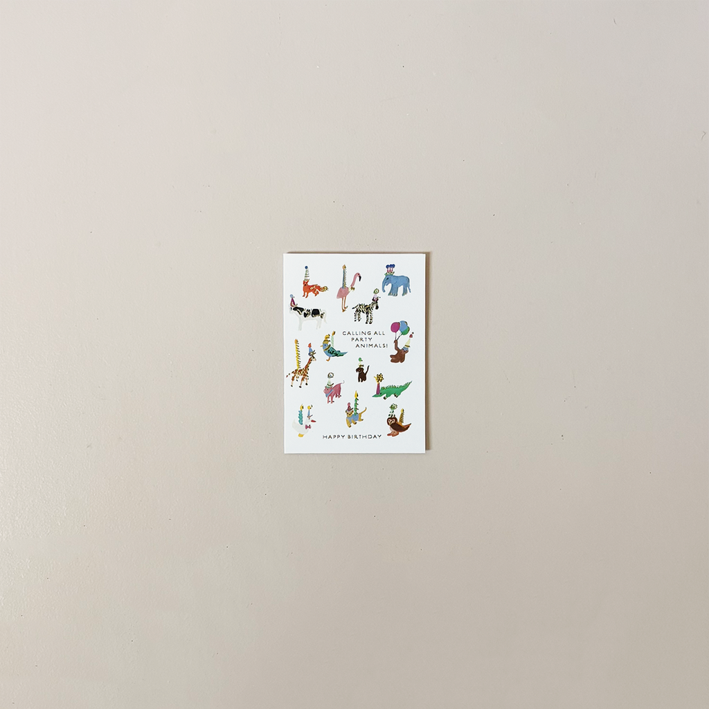 Party Animals Mini Note Card