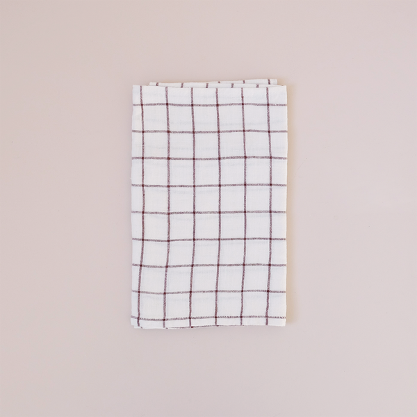 Graphic Stripe Linen Tea Towel Earth