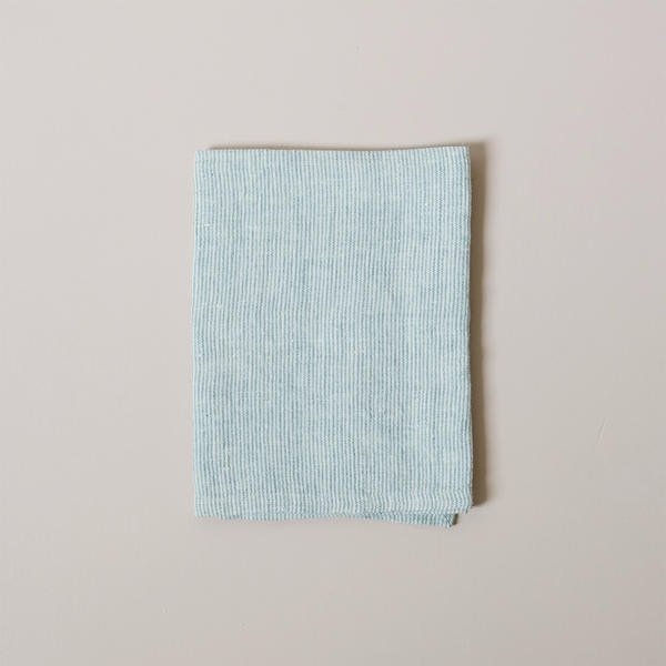 Mille Stripe Linen Tea Towel Leaf