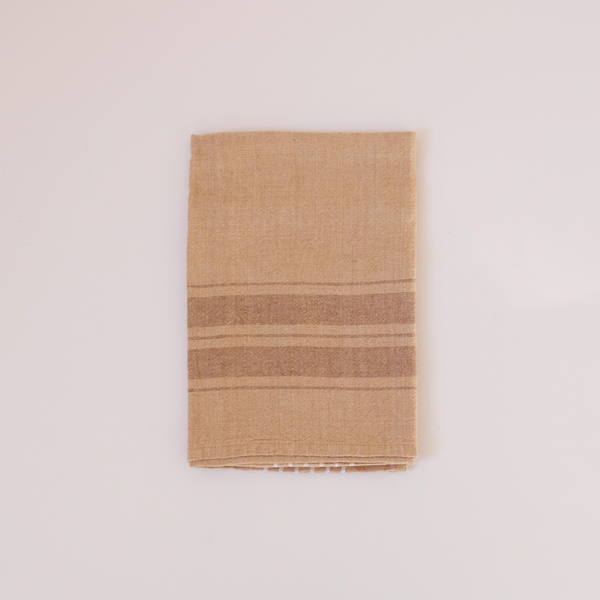 Picnic Stripe Linen Tea Towel Earth
