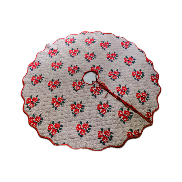 Mia Red Quilted Tree Skirt