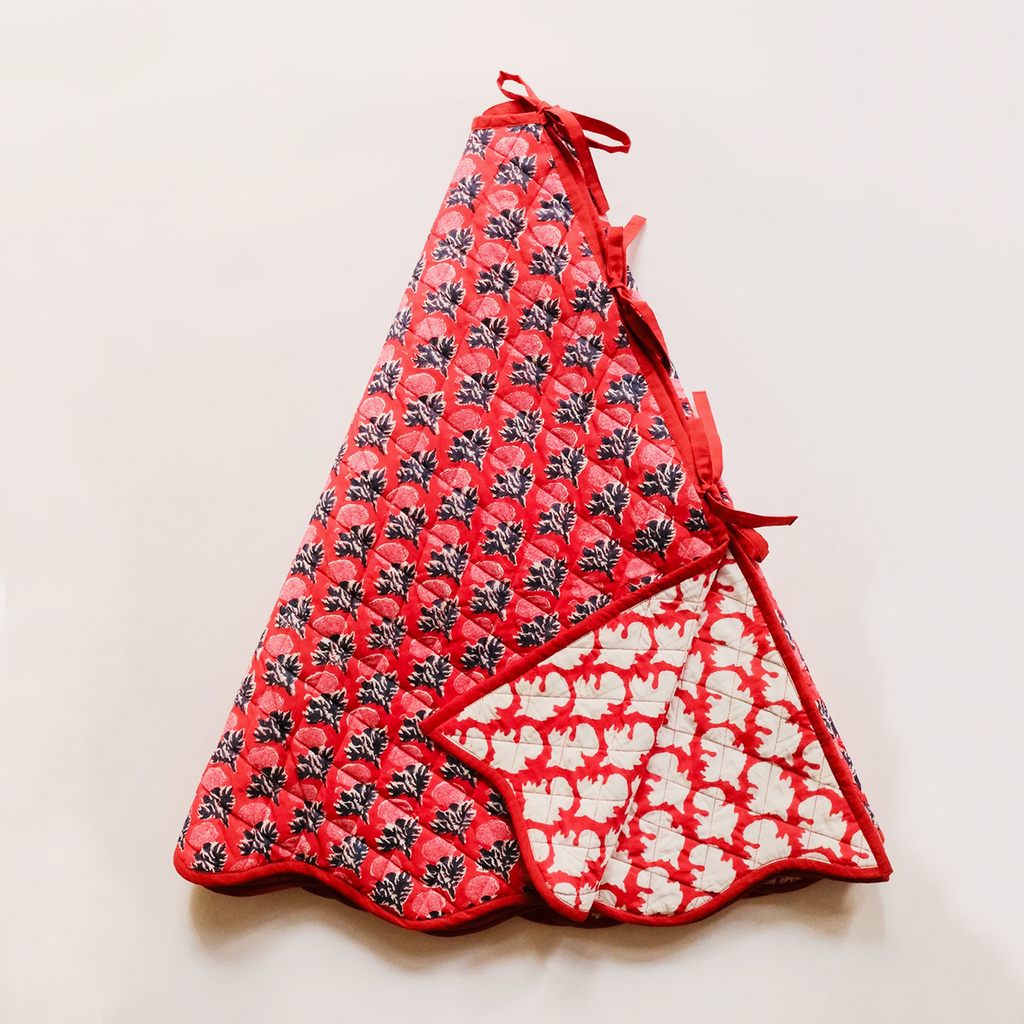 Sonya Red Quilted Tree Skirt