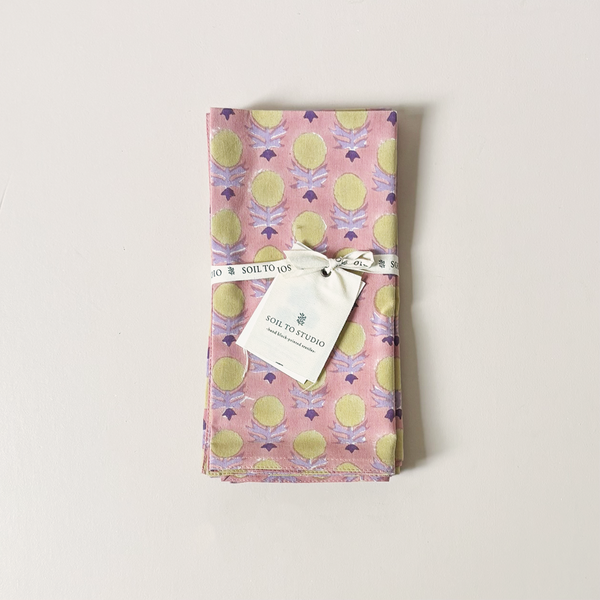 Kesya Grapefruit Pink Napkin Set/4