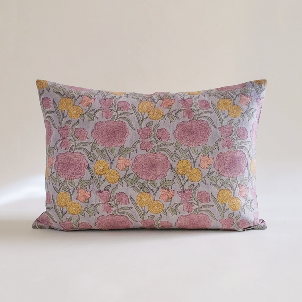 Nargis Faded Hydrangea Blue Pillow Cover 14" x 20"