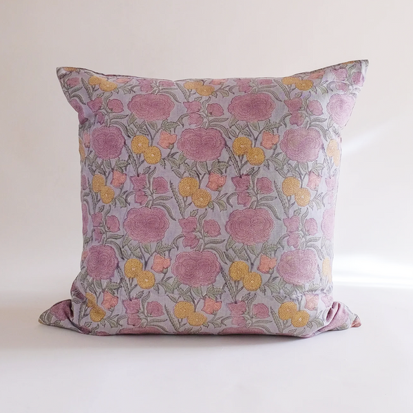 Nargis Faded Hydrangea Blue Pillow Cover 22" x 22"