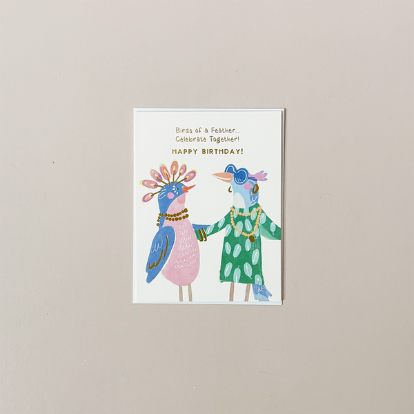 Birds of a Feather Birthday Note Card
