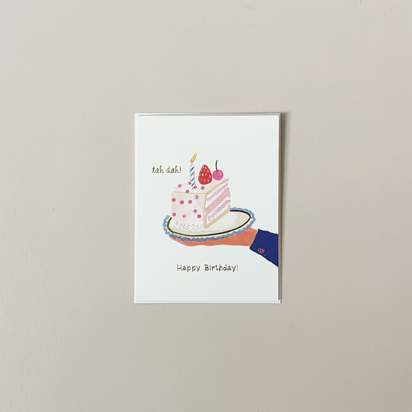 Happy Birthday Strawberry Cake Note Card