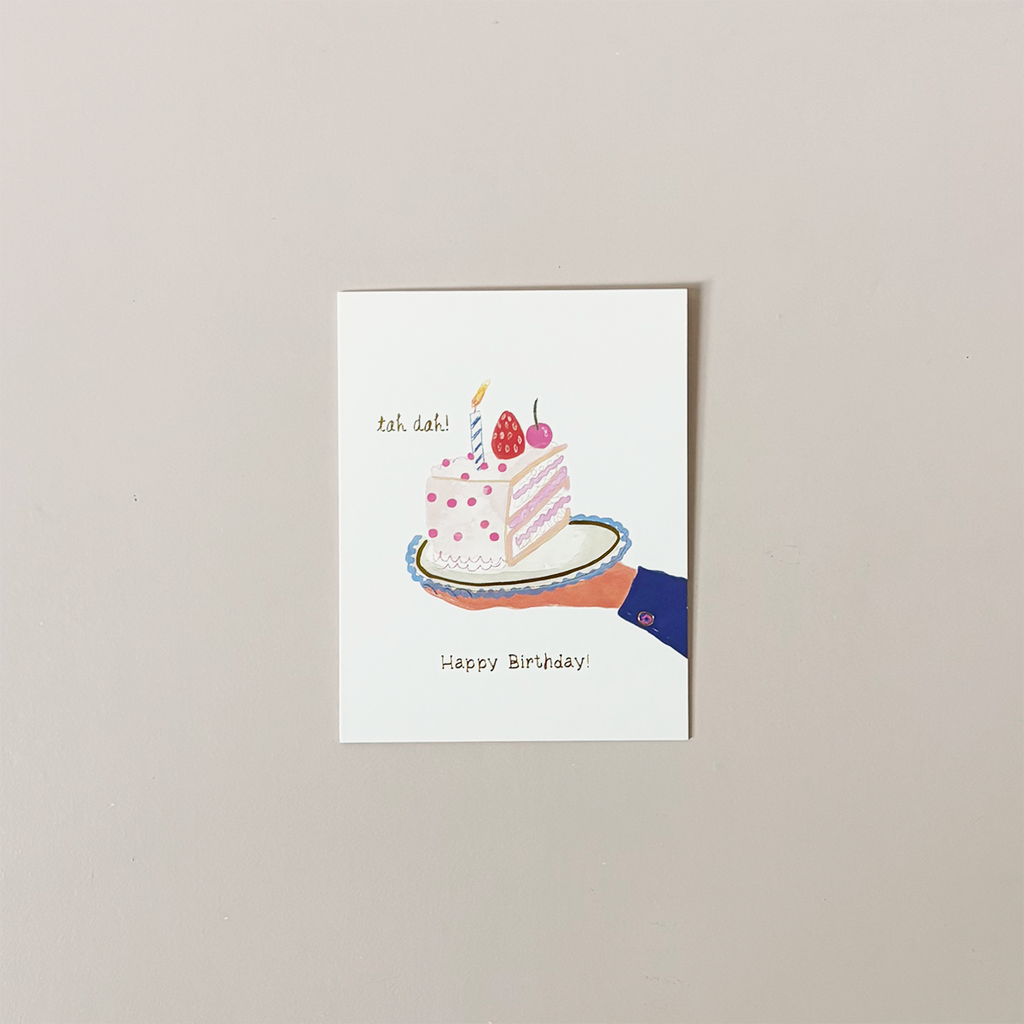 Happy Birthday Strawberry Cake Note Card