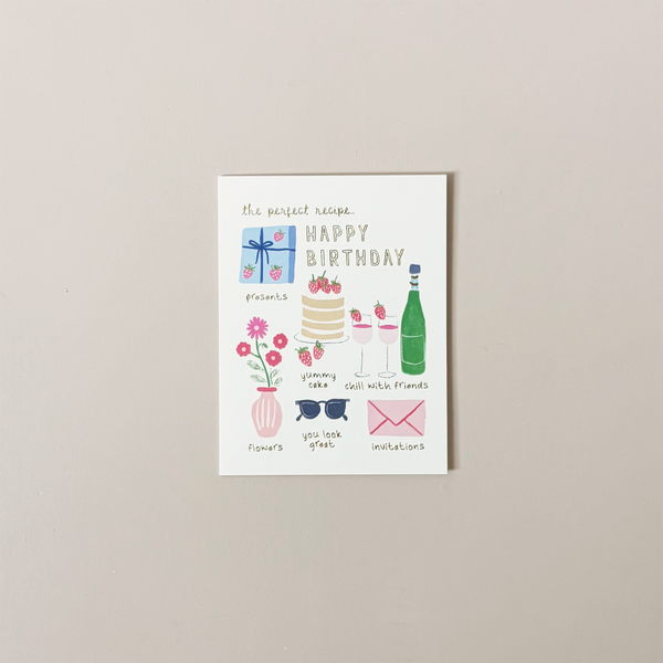 Perfect Recipe Birthday Note Card