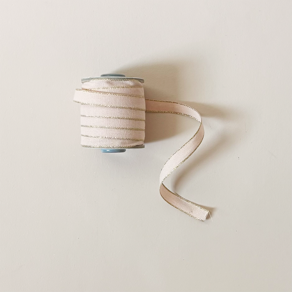 Drittofilo Cotton Ribbon, Blush/Gold