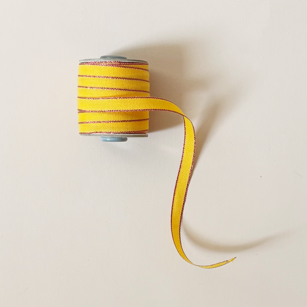 Drittofilo Cotton Ribbon, Marigold/Berry