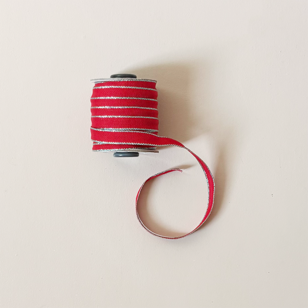 Drittofilo Cotton Ribbon, Red/Aqua