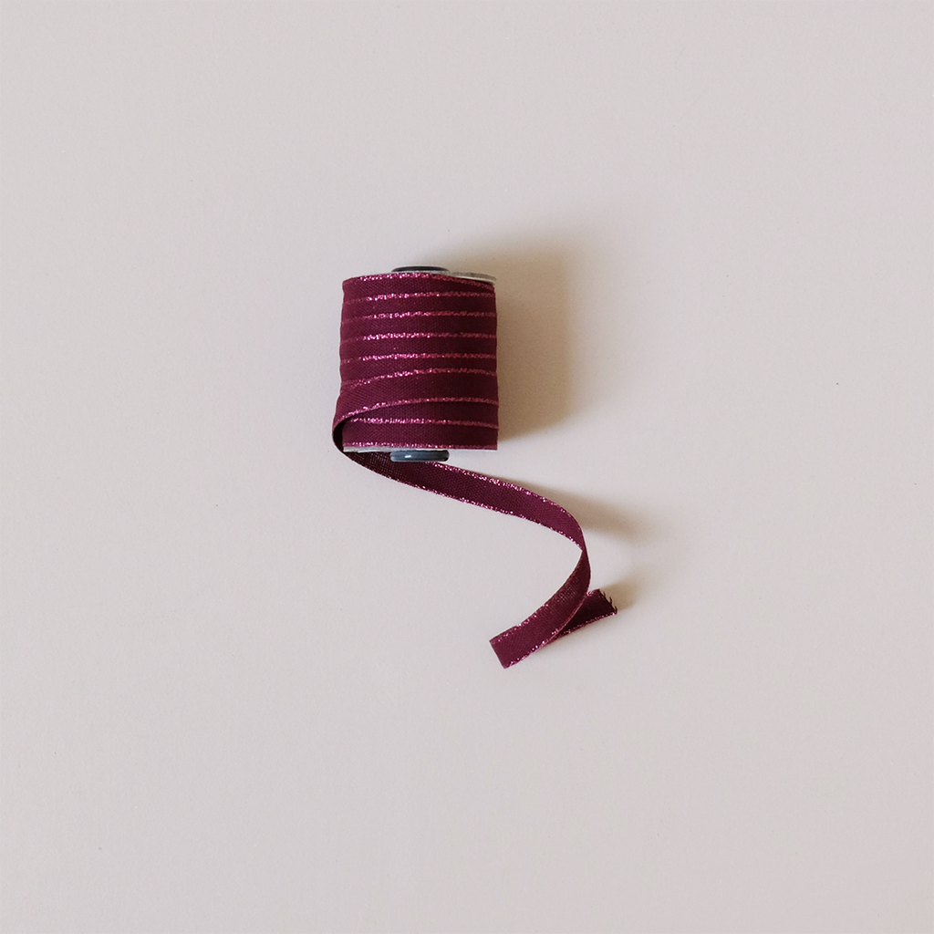 Drittofilo Cotton Ribbon, Wine/Berry