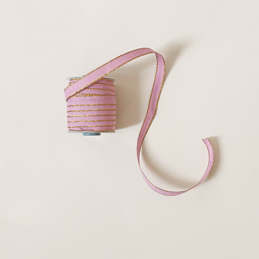 Drittofilo Cotton Ribbon, Magnolia/Gold