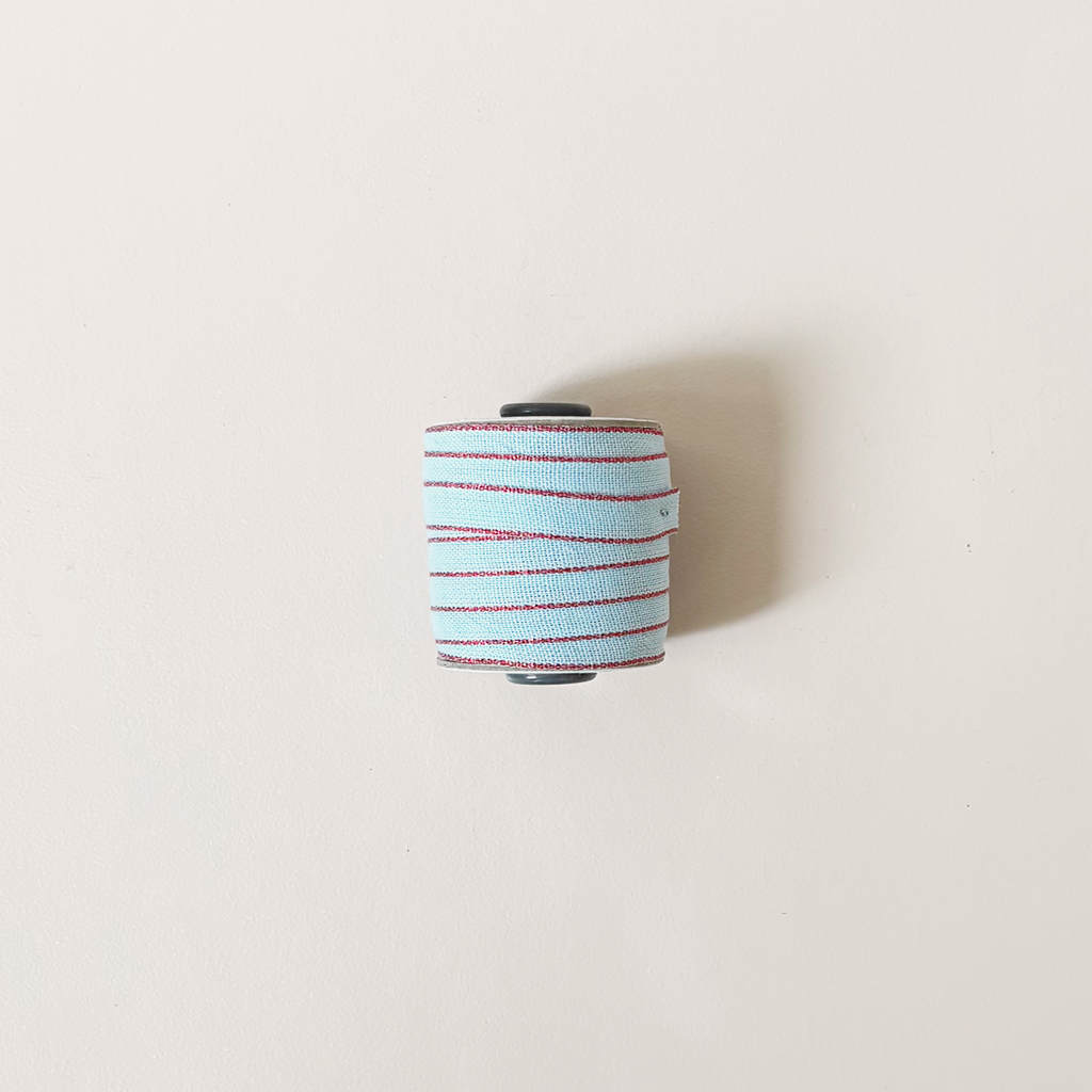 Drittofilo Cotton Ribbon, Sky/Red