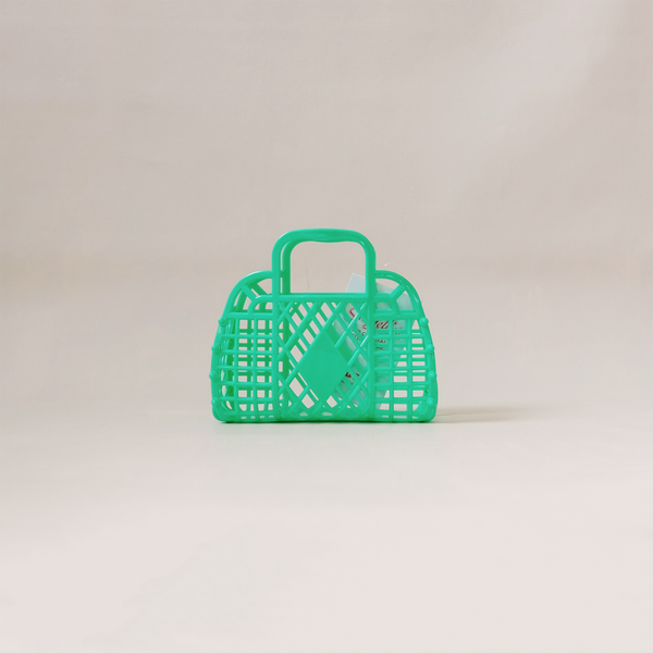 Mini Retro Basket Bag Green