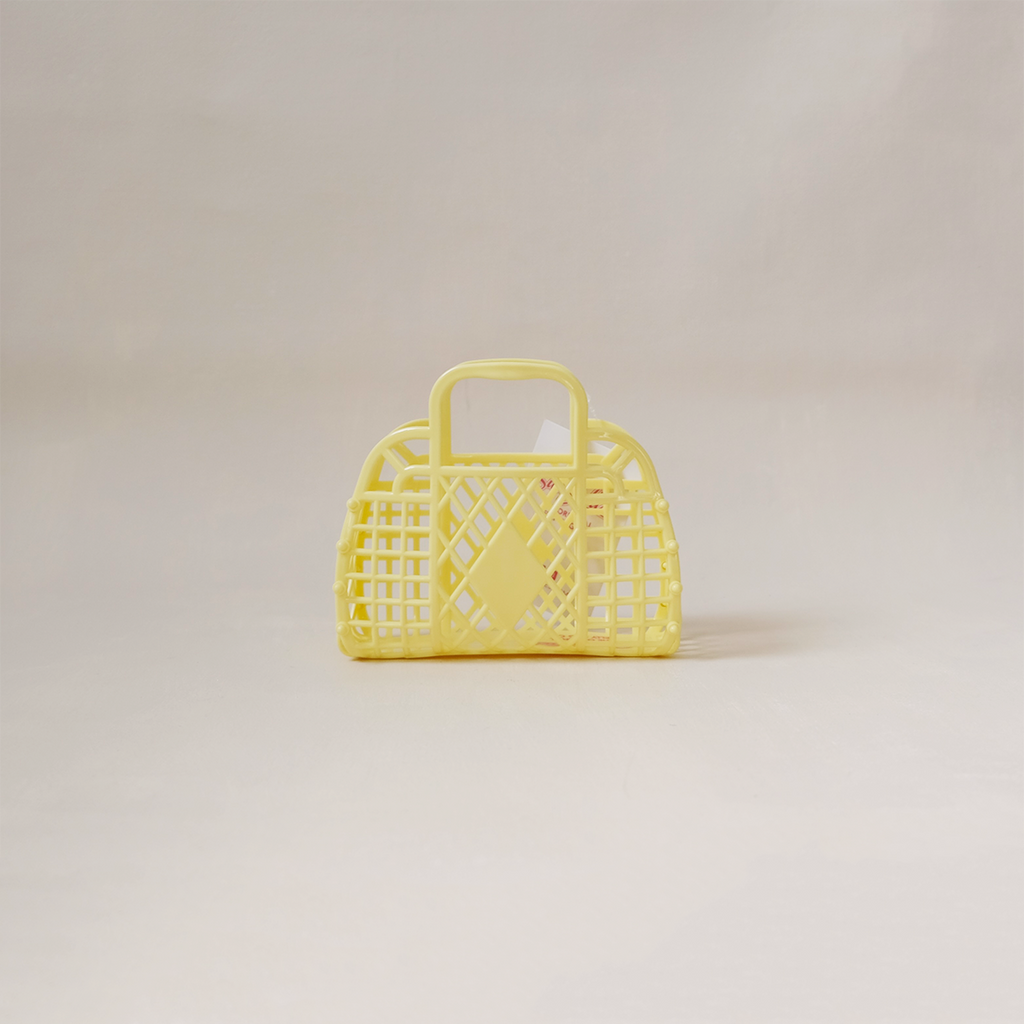 Mini Retro Basket Bag Yellow