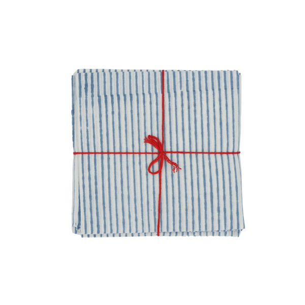 Stripe Bleuet Napkin Set/4