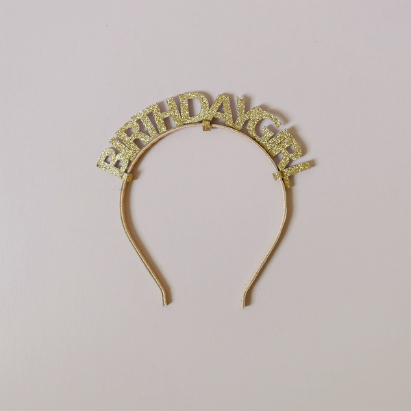 Gold Birthday Girl Headband