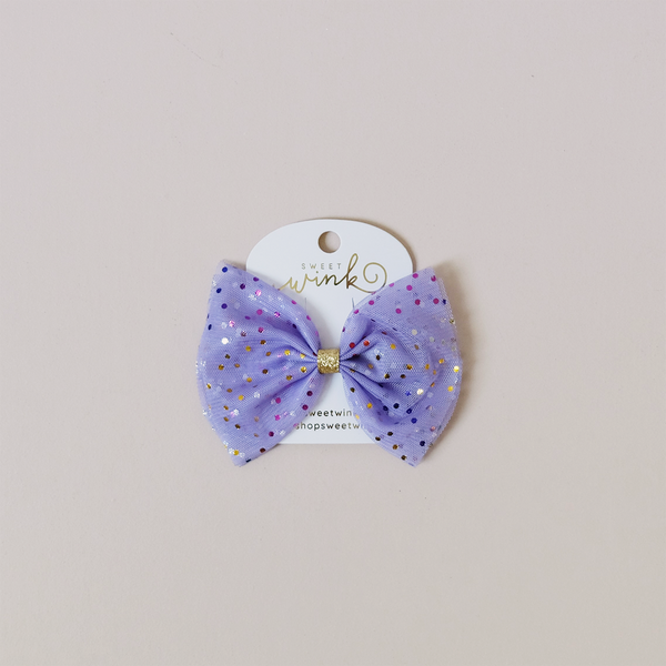 Lavender Confetti Bow Clip