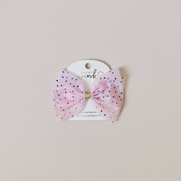 Pink Confetti Bow Clip