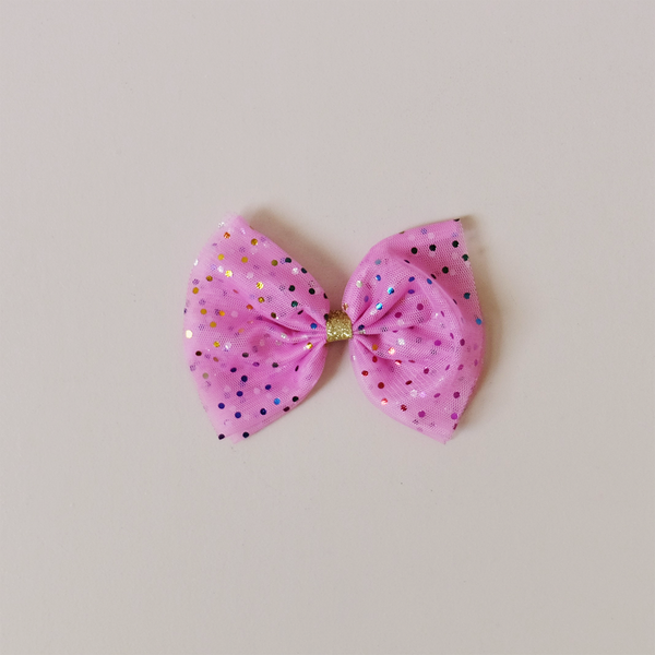 Raspberry Confetti Bow Clip