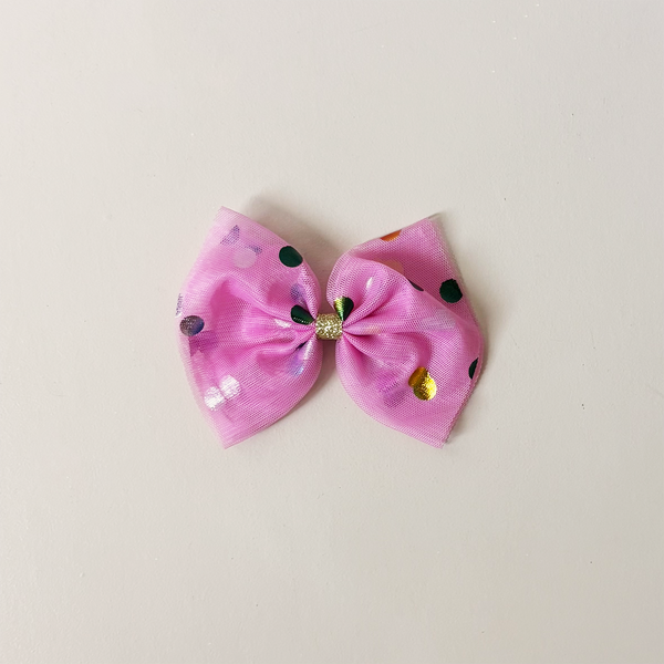 Raspberry Confetti Bow Clip