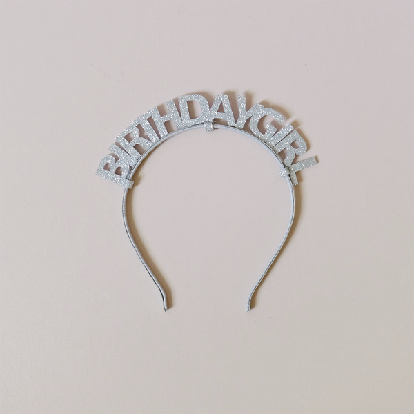 Silver Birthday Girl Headband