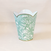 Celadon & White Wastebasket