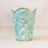 Celadon & White Wastebasket