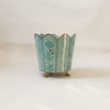 Grey Blue & Gold Floral Cachepot Medium