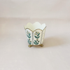 Ivory & Gold Floral Cachepot Small