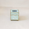 Mint & White Chinoiserie Tissue Holder