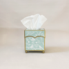 Mint & White Chinoiserie Tissue Holder